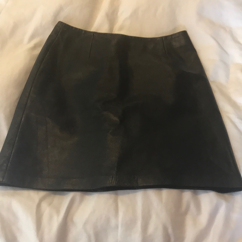 Cache 100% Leather Mini Skirt!